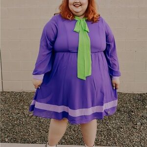 Purple Dress with Green Bow plus Size Halloween Costume